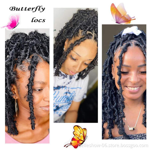 14 18 24 36 crochet soft faux locs handmade pink Synthetic butterfly crochet loc